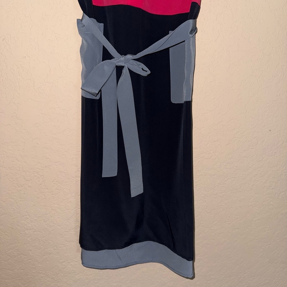 Lacoste Color block silk sleeveless shirt dress- Size 40 - Picture 5 of 12